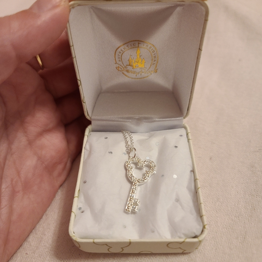 Silver Disney World Mickey Key Necklace
